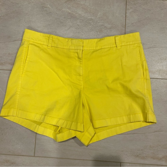 J. Crew Bright Yellow Chino Women's Shorts size 12 - Picture 1 of 5
